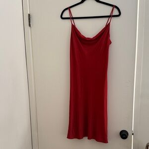 Loft Orange Red Cowl neck Slip Dress 6